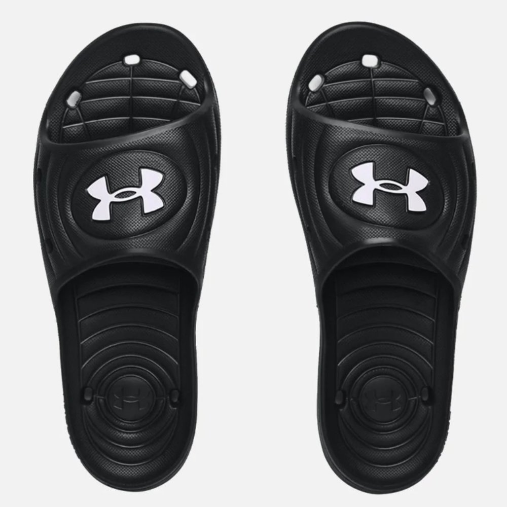 🔥3 x Host Pick🔥NEW Under Armour Locker IV Slide Men's 3023758 001 Size 9 Black - Picture 1 of 5